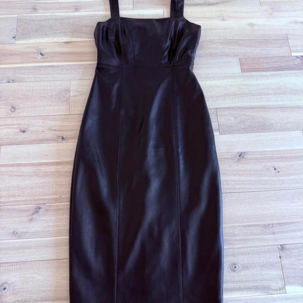7 For all man kind   leather midi dress Size XS